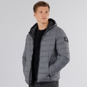 Crosshatch Veste Rembourrée Froncée Homme Charbon
