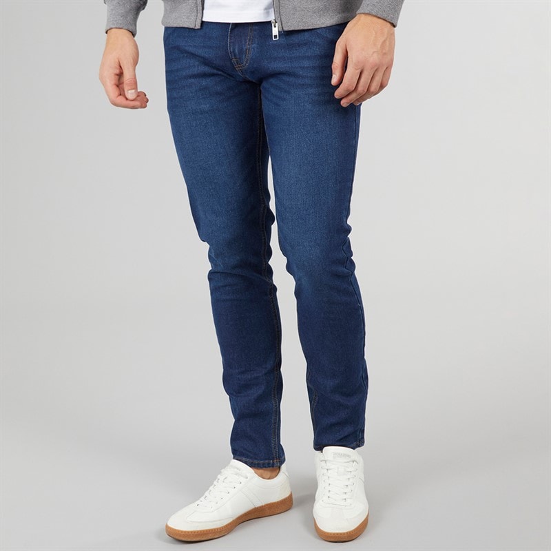 Crosshatch Heren Durtan Slim Fit Jeans Donkerblauw