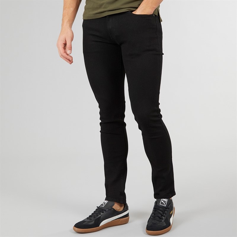 Crosshatch Heren Durtan Slim Fit Jeans Black Wash