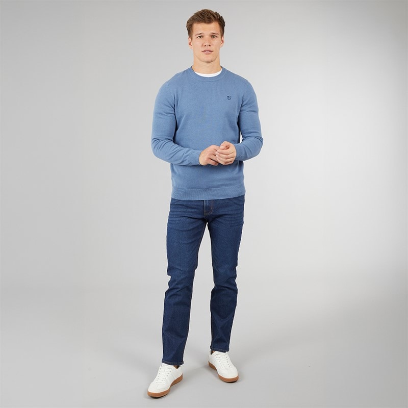 Crosshatch Heren Draker Rechte Jeans Donkere Wassing - Afbeelding 4