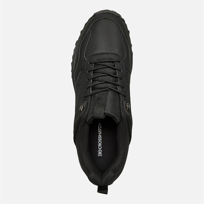 Crosshatch Heren Heymare Sneakers Zwart Mono - Afbeelding 4