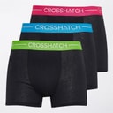 Crosshatch Heren Astral Drie Pack Boxer Shorts Zwart