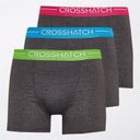 Crosshatch Heren Astral Drie Pak Boxer Shorts Charcoal Marl