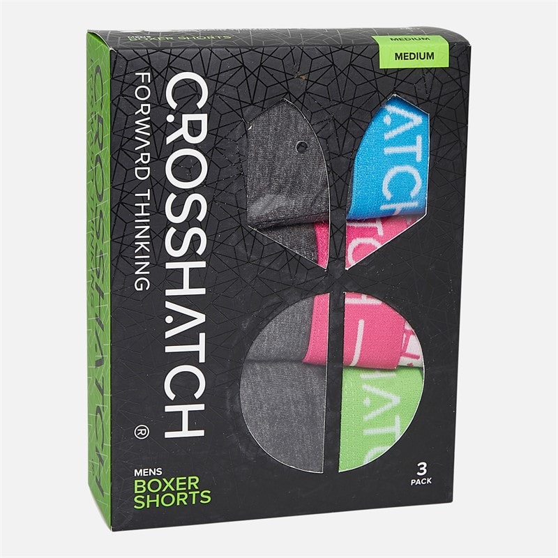 Crosshatch Herren Astral 3er-Pack Boxer Shorts Charcoal Marl - Bild 2