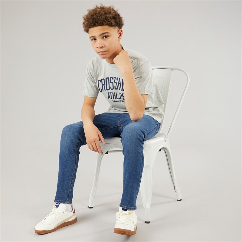 Crosshatch Jongens Slimme Set van 2 Jeans Middelblauw/Zwart Gewassen - Afbeelding 4