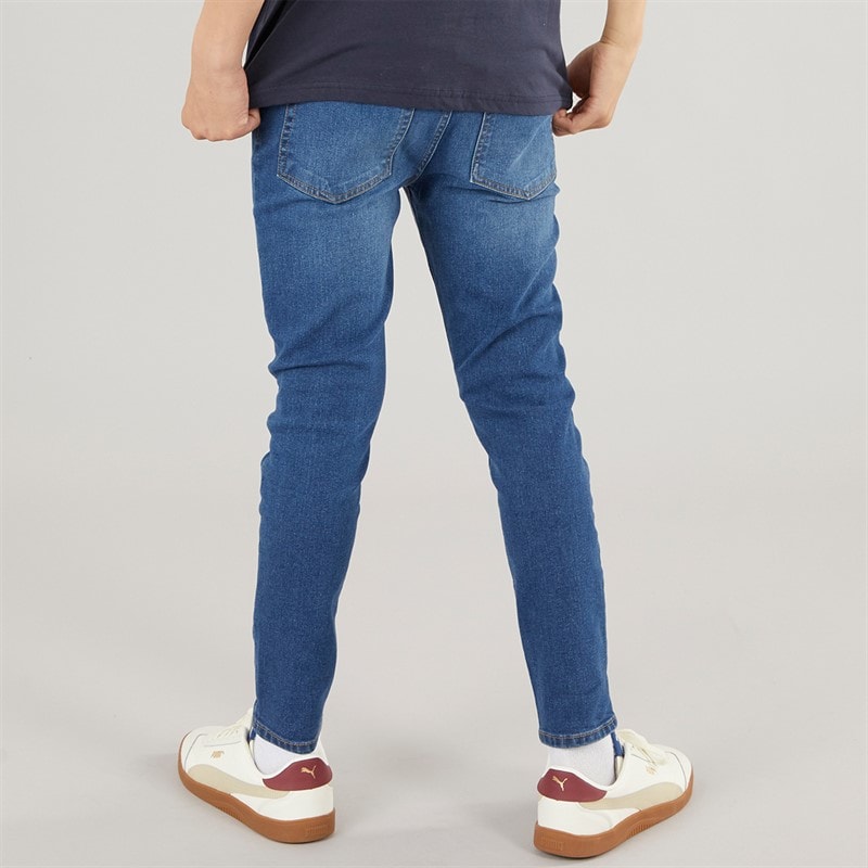 Crosshatch Jongens Rechte Jeans Middelblauwe Wassing - Afbeelding 2