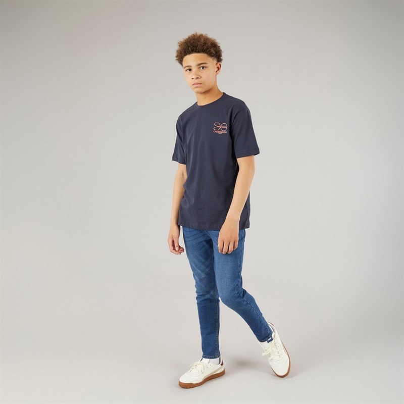 Crosshatch Jongens Rechte Jeans Middelblauwe Wassing - Afbeelding 4