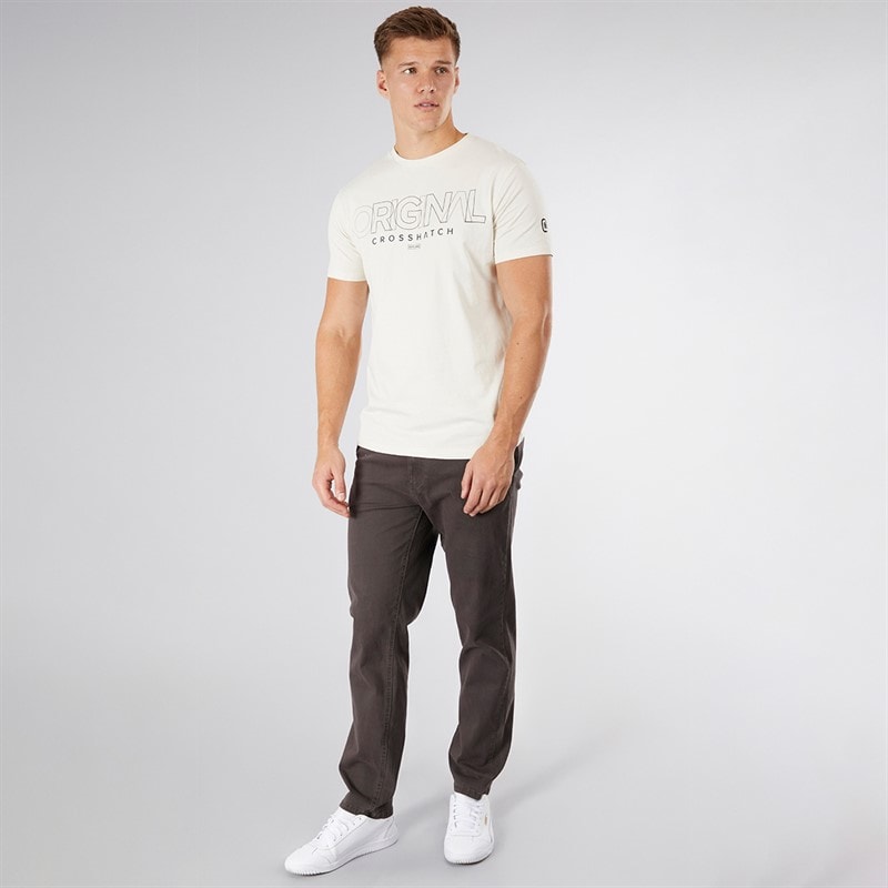 Crosshatch T-shirt Carrimoore Homme Blanc Cassé - Image 3