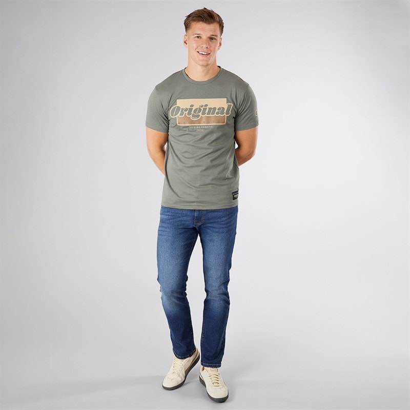 Crosshatch Herren Chevin T Shirt Oliv - Bild 4