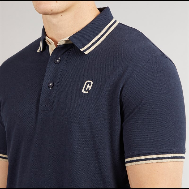 Crosshatch Polo Mackerby Homme Navy - Image 3