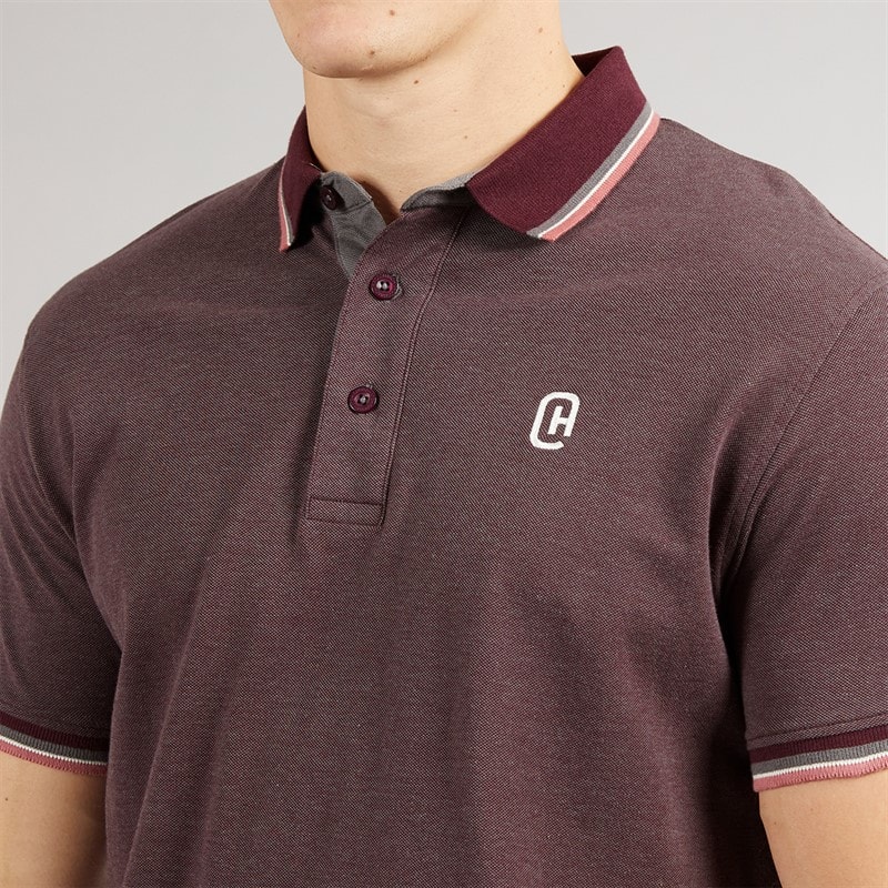 Crosshatch Herren Mettormoore Polo Burgundy - Bild 3