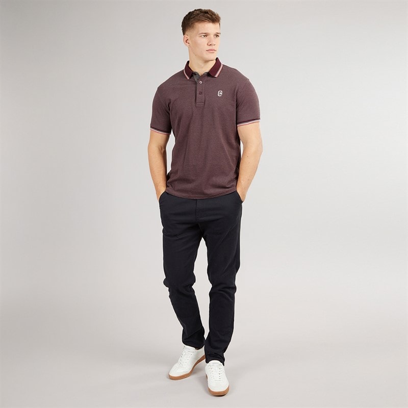 Crosshatch Herren Mettormoore Polo Burgundy - Bild 4