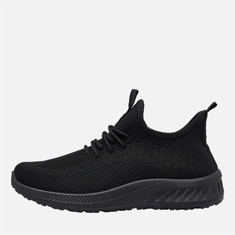 Crosshatch Dames Antioch Sneakers Black Mono