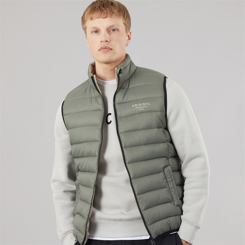 Crosshatch Gilet froncé Homme Sage - Image 1