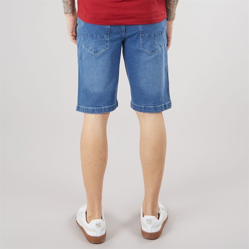Crosshatch Kamaline szorty jeansowe dla niego kolor Mid Wash – zdjęcie  2