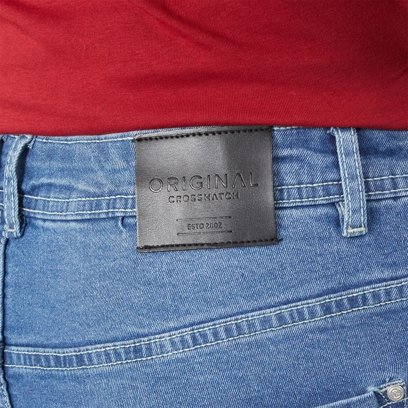 Crosshatch Kamaline szorty jeansowe dla niego kolor Mid Wash – zdjęcie  3