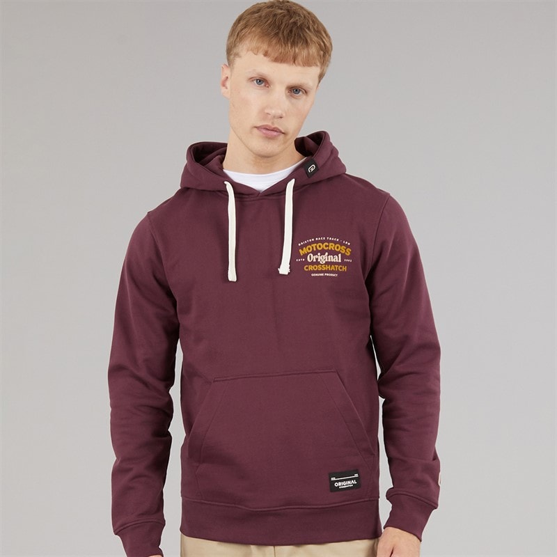 Crosshatch Herren Motocross Kapuzenpullover Wine - Bild 1