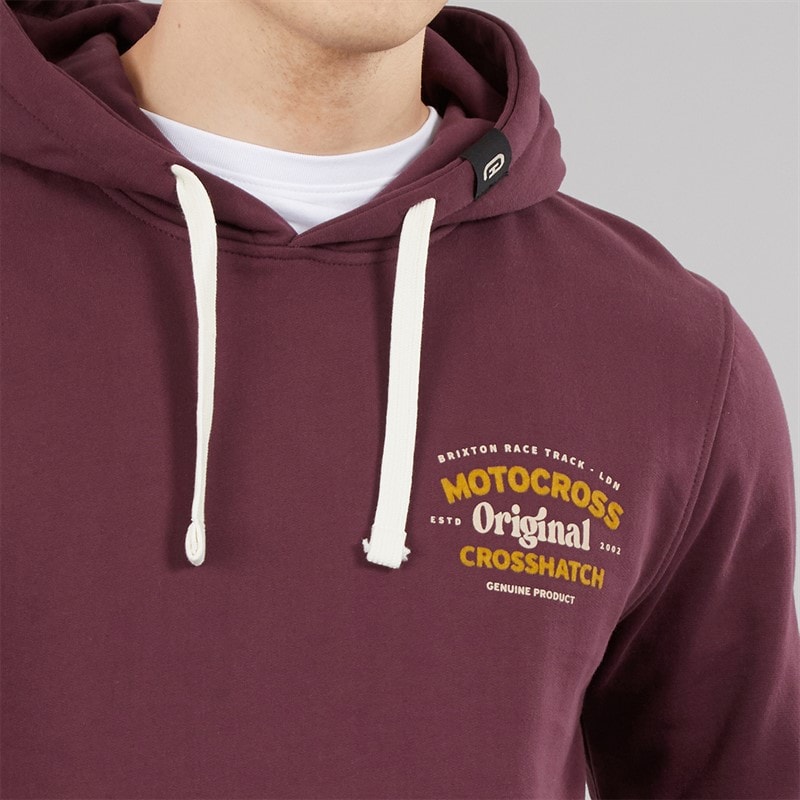 Crosshatch Herren Motocross Kapuzenpullover Wine - Bild 3