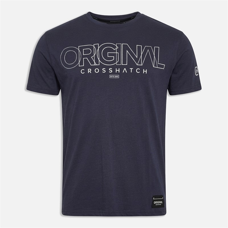 Crosshatch Carrimoore T-shirt dla niego kolor Granatowy – zdjęcie  1