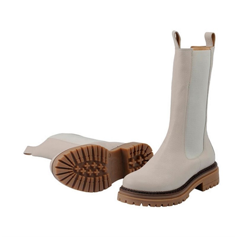 Ca'Shott Chelsea buty za kostkę wysokie skórzane dla niej kolor Picasso Beige – zdjęcie  2