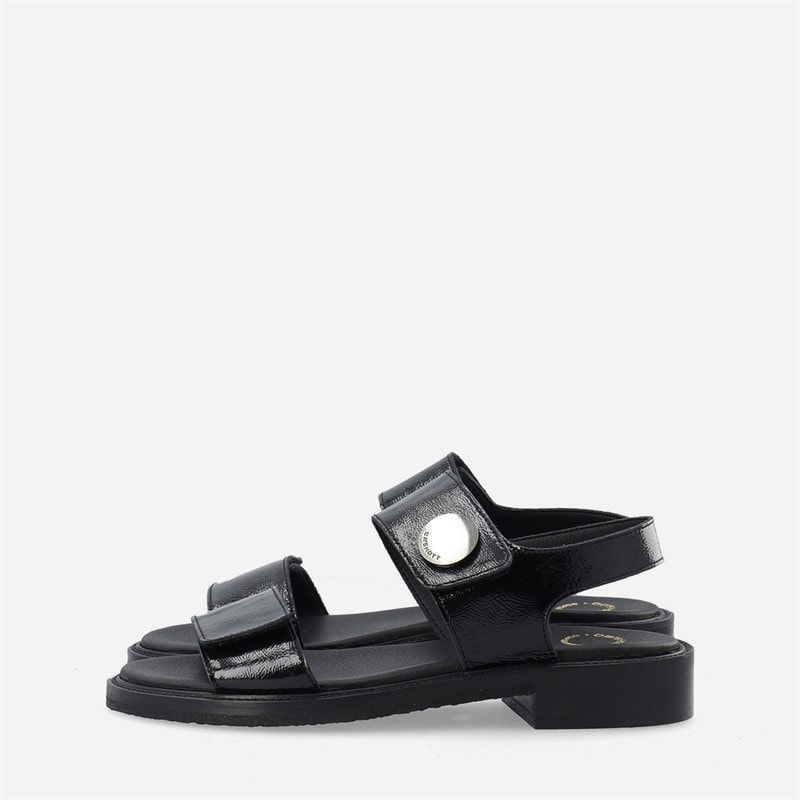 Ca'Shott Sandales vernies à velcro Femme Casgrace Noir
