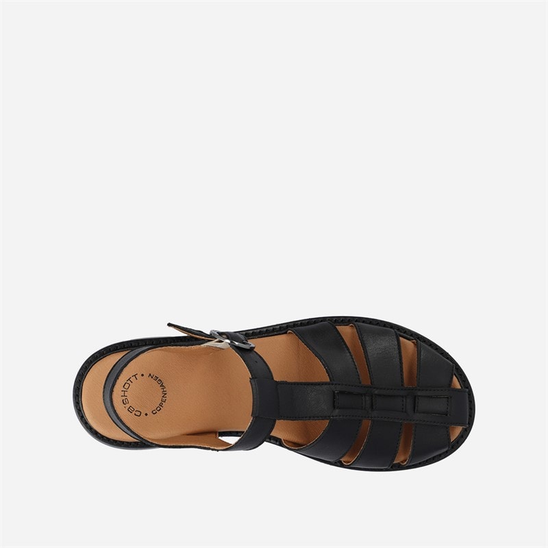 Ca'Shott Damen Casgrace Leder Fischer Sandalen Schwarz - Bild 4