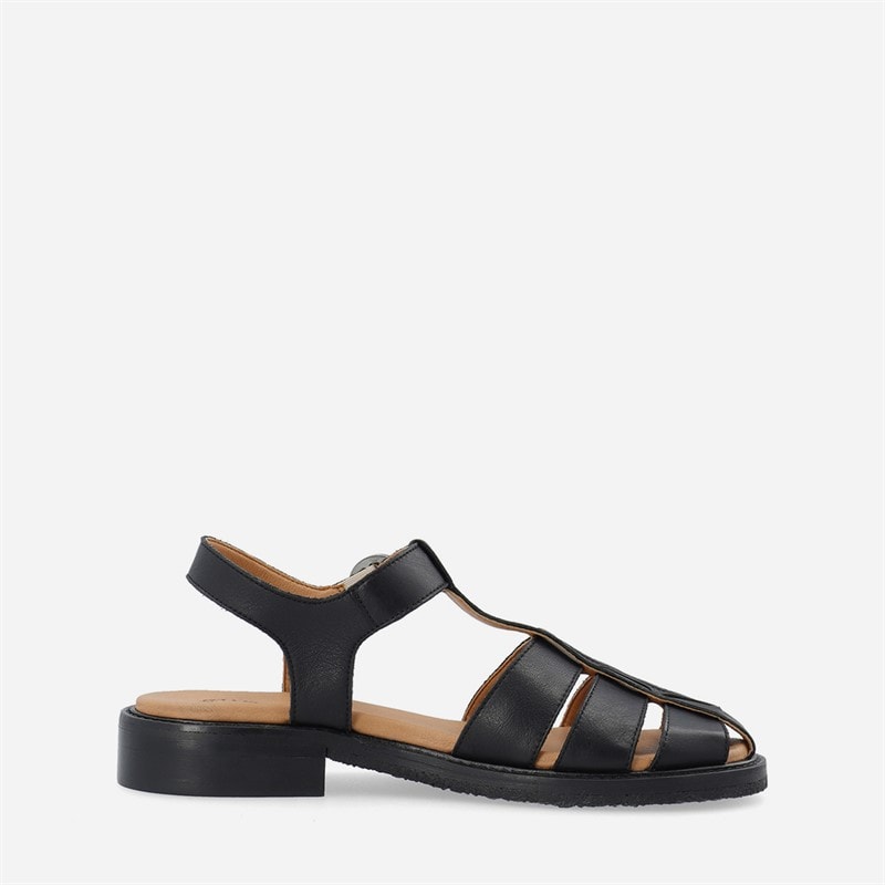Ca'Shott Damen Casgrace Leder Fischer Sandalen Schwarz - Bild 5