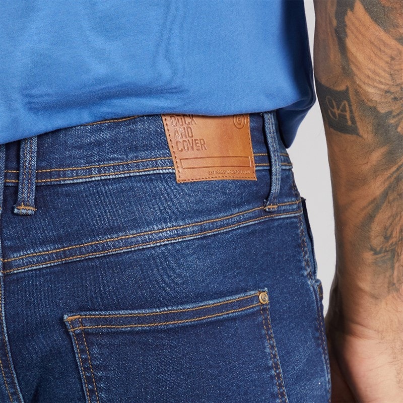 Duck And Cover Heren Maylead Slim Fit Jeans Donkere Wassing - Afbeelding 3