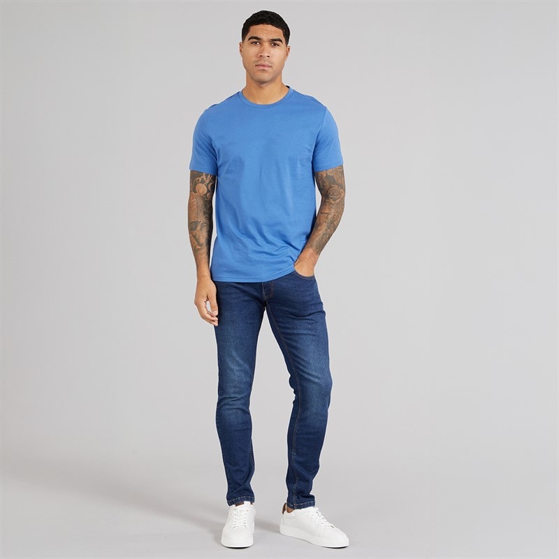 Duck And Cover Heren Maylead Slim Fit Jeans Donkere Wassing - Afbeelding 4