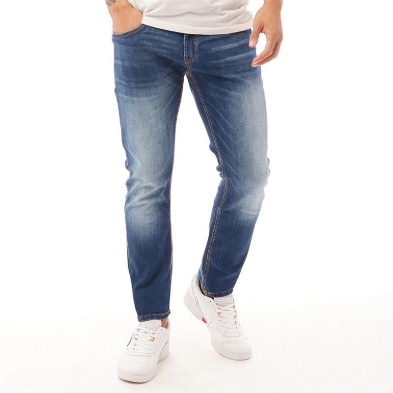 Duck And Cover Heren Maylead Slim Fit Jeans Stone Wash - Afbeelding 1