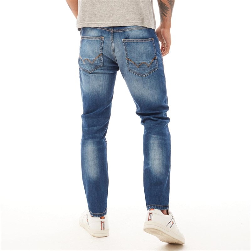Duck And Cover Heren Slim Fit Jeans Stonewash - Afbeelding 2