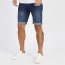 Duck And Cover Herren Zeki Denim Shorts Dunkel Waschung