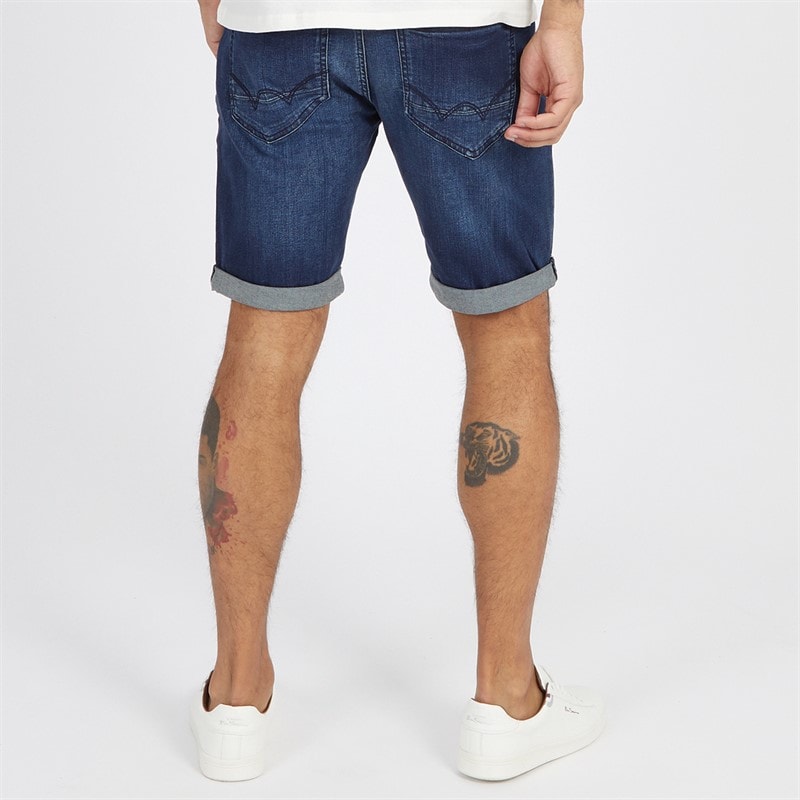 Duck And Cover Herren Zeki Denim Shorts Dunkel Waschung - Bild 2