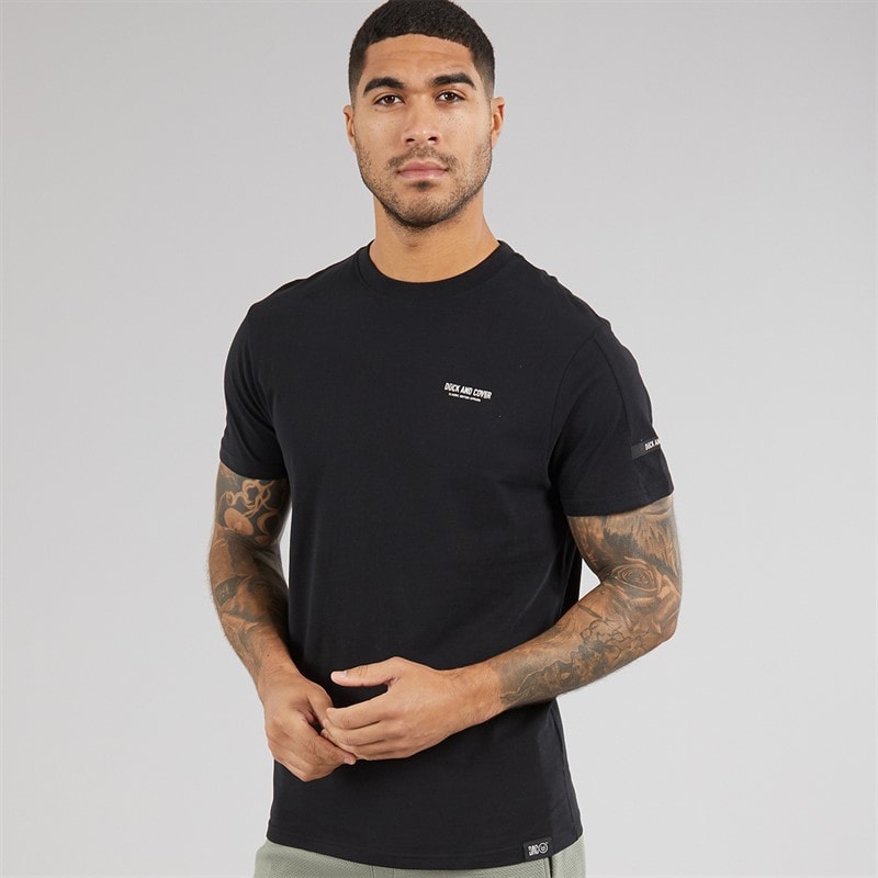 Duck and Cover Heren Landway T-Shirt Zwart - Afbeelding 2