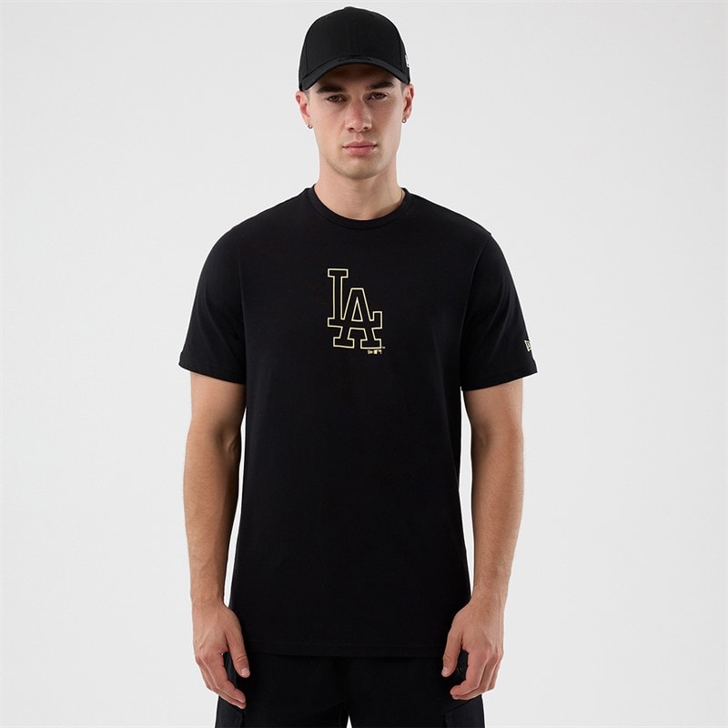 New Era Heren Los Angeles Dodgers T-shirt Zwart
