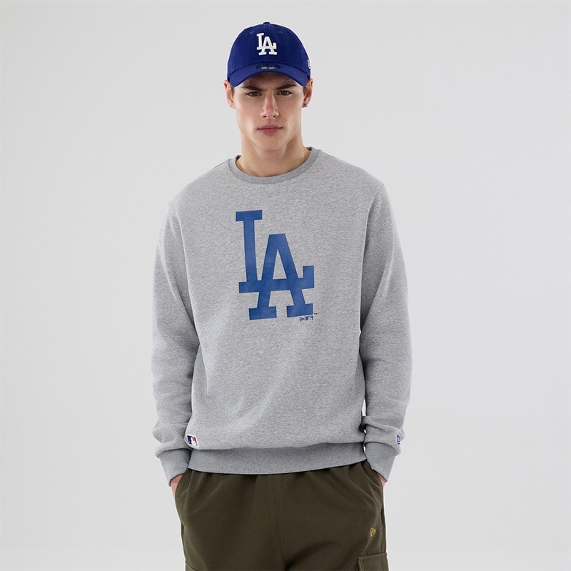 New Era Heren Los Angeles Dodgers Sweatshirt Grey Med - Afbeelding 1