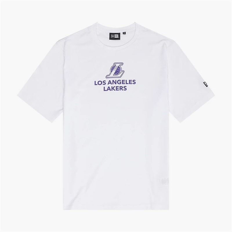 New Era Herren NBA Grafik Los Angeles Lakers T-Shirt Whi