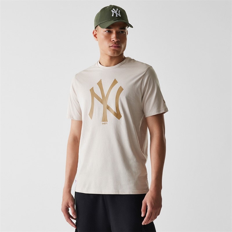 New Era Herren New York Yankees T Shirt Stein Weiß Stnwht