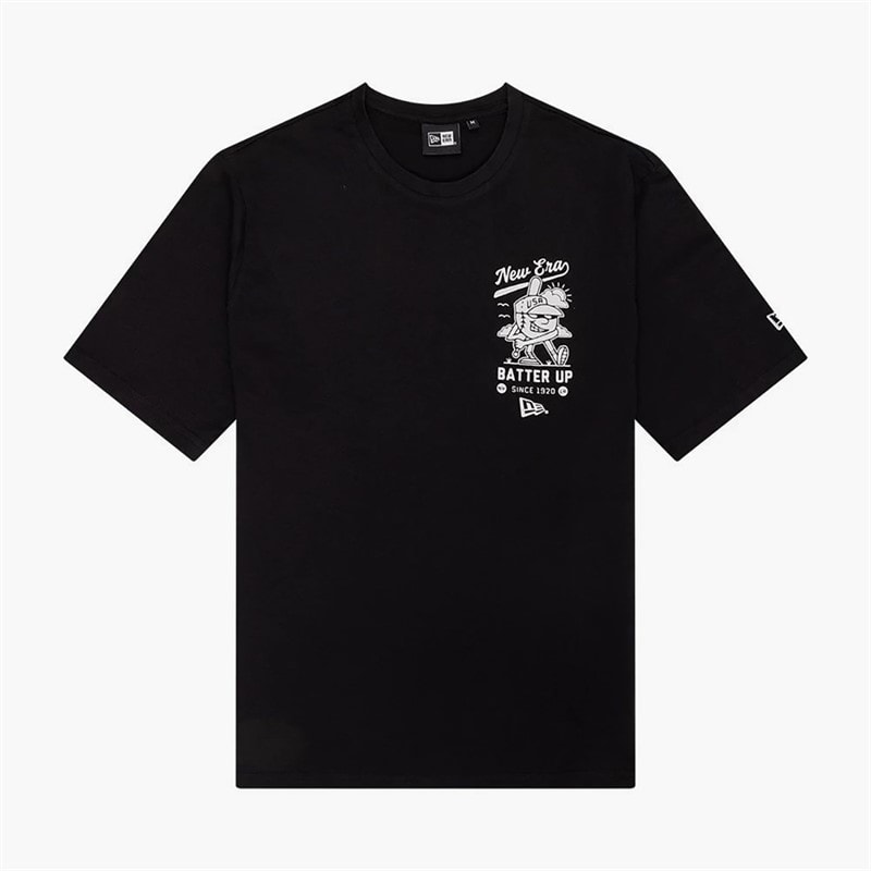 New Era Herren Grafik T-Shirt Schwarz Blk
