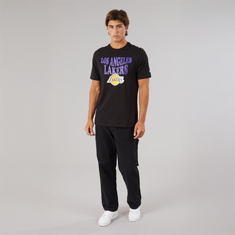 New Era T-shirt Noir graphique NBA Script Los Angeles Lakers Homme Blk - Image 3