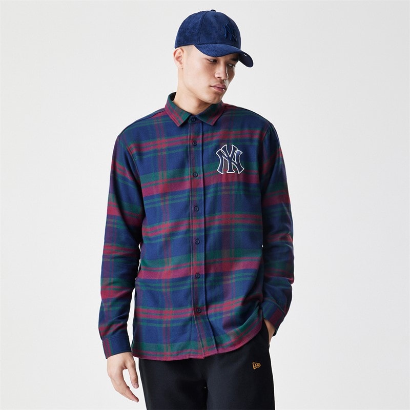 New Era Herren New York Yankees kariertes Hemd marine Nvy
