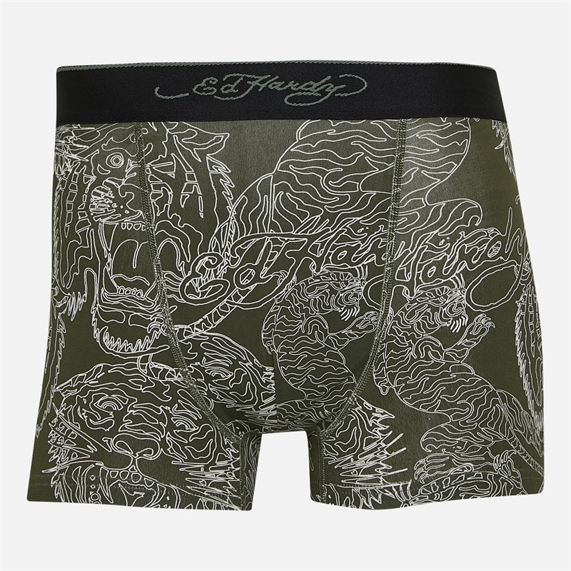 Ed Hardy Herren Harkness Fünferpack Boxershorts Khaki/Khaki Aop/Charcoal Marl/Camo Aop/Schwarz - Bild 2