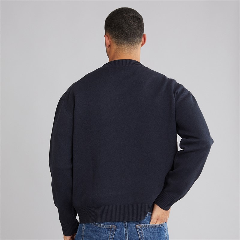 HUGO Heren San Casey Gebreide Trui Navy - Afbeelding 2