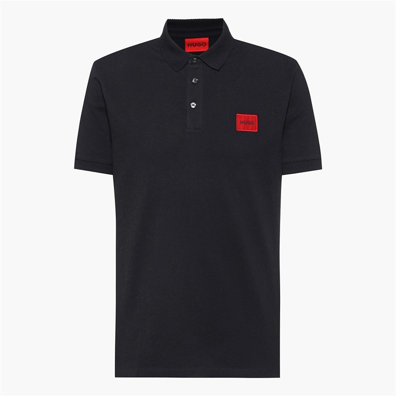 HUGO Heren Dereso222 Polo Shirt Zwart - Afbeelding 1