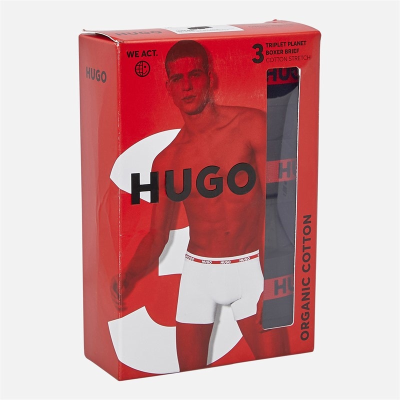 HUGO Herren Planet Drei Pack Boxer Slips Schwarz - Bild 2
