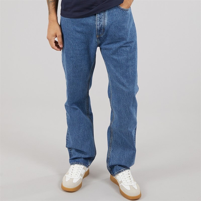 HUGO Heren Nate Baggy Fit Jeans Bright Blue