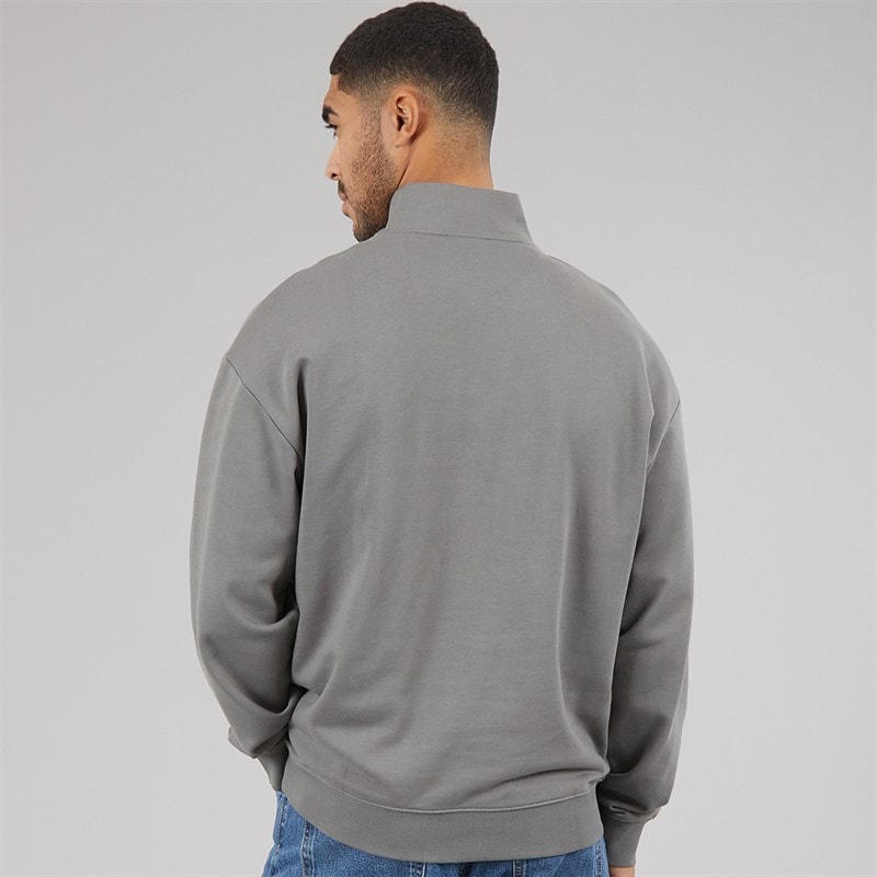 HUGO Durty244 bluza zamkiem na pół dla niego kolor Dark Grey – zdjęcie  2