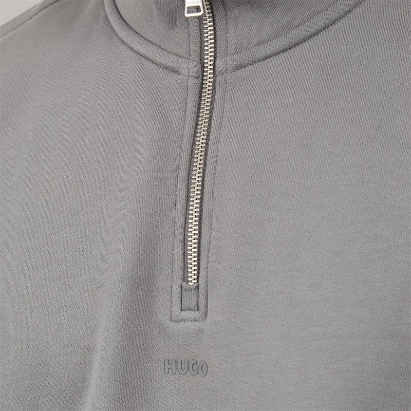 HUGO Durty244 bluza zamkiem na pół dla niego kolor Dark Grey – zdjęcie  3