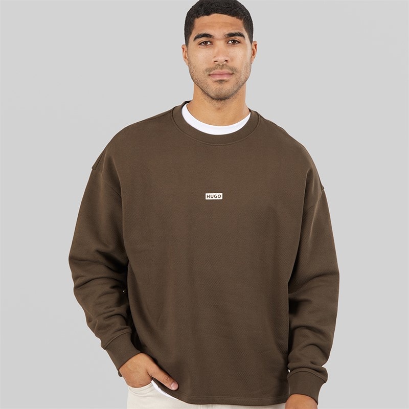 HUGO Heren Naviu Sweatshirt Dark Brown - Afbeelding 2