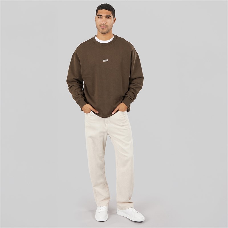 HUGO Heren Naviu Sweatshirt Dark Brown - Afbeelding 4